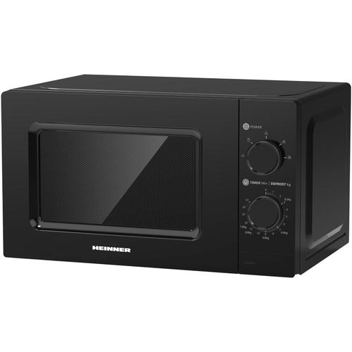 Cuptor cu microunde Heinner HMW-MD20MBK, 20 l, Control mecanic, 700 W, Platou 25.5 cm (Negru)