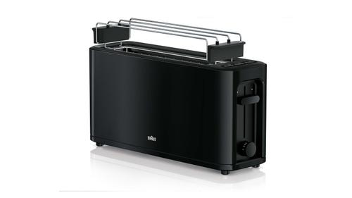 Prajitor de paine Braun HT3110BK, 1000 W, 1 felie, 7 setari rumenire (Negru)