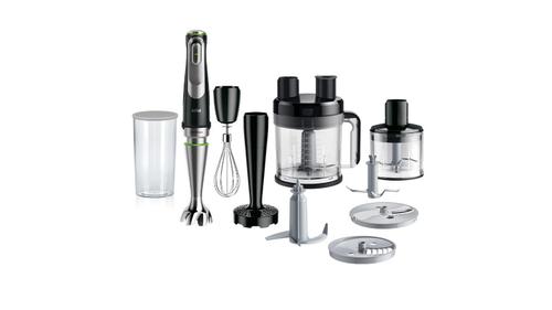 Blender de mana Braun Multiquick 9 MQ 9187XLI, 1200 W, Robot de bucatarie 2 l, Pahar cu capac 0.6 l, Tocator 0.5 l (Negru)