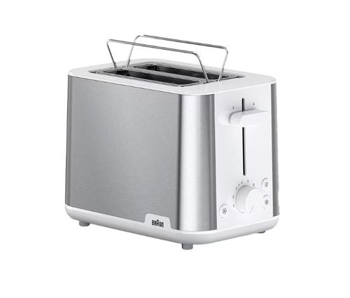 Prajitor de paine Braun PurShine HT 1510 WH, 2 felii, 900 W (Alb)