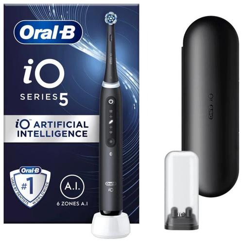 Periuta de dinti electrica Oral-B iO5 cu Tehnologie Magnetica si Micro-Vibratii, Inteligenta artificiala, Display conversational, Senzor de presiune Smart, 5 moduri, 1 capat, Trusa de calatorie (Negru) 1 Periuta de dinti electrica Oral-B iO5 cu Tehnologie Magnetica si Micro-Vibratii, Inteligenta artificiala, Display conversational, Senzor de presiune Smart, 5 moduri, 1 capat, Trusa de calatorie (Negru)