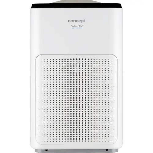Purificator aer Concept CA1030, Putere 40 W, Trei stagii de filtrare a aerului + Ionizator, Circulatie aer 200 m3 / h, 3 viteze de purificare a aerului, Timer, Senzor particule praf cu display LED, Telecomanda, Alb/Negru