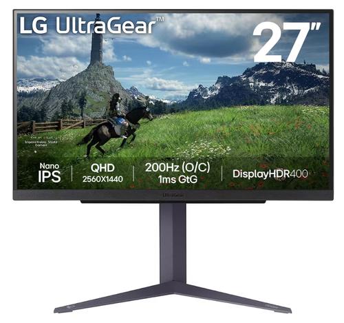 Monitor Gaming IPS LED LG 27inch 27GS85Q-B, QHD (2560 x 1440), HDMI, DisplayPort, Pivot, 200 Hz, 1 ms (Negru)