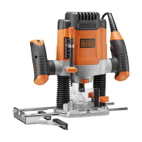Masina de frezat Black+Decker KW1200E-QS, 1200 W, 230 V, 6/6.35/8 mm pensete de prindere, 0-55 mm adancime cursa 1 Masina de frezat Black+Decker KW1200E-QS, 1200 W, 230 V, 6/6.35/8 mm pensete de prindere, 0-55 mm adancime cursa