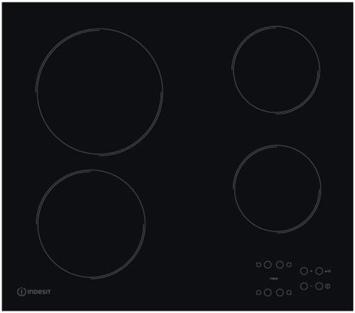 Plita incorporabila Indesit Aria RI 161 C, Vitroceramica, 6200 W, 4 zone de gatit, Control Touch, 58 cm (Negru)
