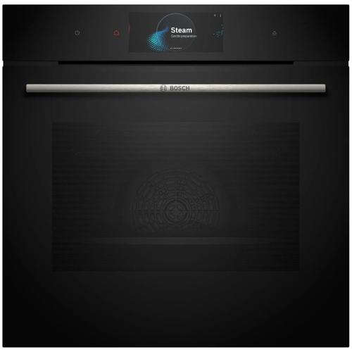 Cuptor incorporabil Bosch HRG7784B1, Electric, 71 l, Multifunctional, Perfect Steam, 22 functii , Autocuratare pirolitica, Grill, Air Fry, Home Connect, Clasa A+, Negru