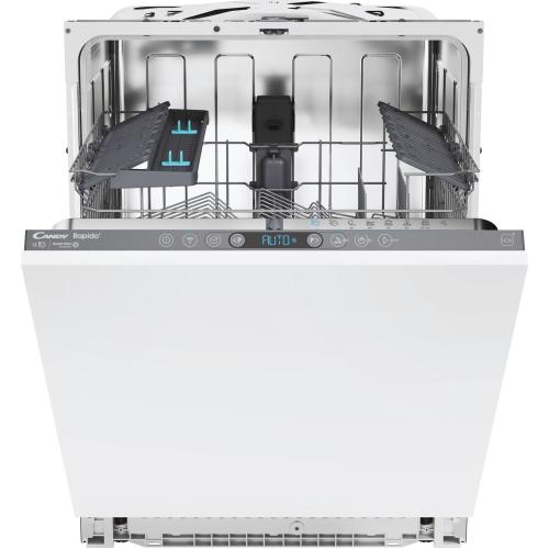 Masina de spalat vase incorporabila Candy Rapido CI 3C6F0A, 13 seturi, 8 programe, WiFi, Wash & Dry 35', Motor Speed-Drive Inverter, Automatic Open Door, Clasa C, 60 cm (Alb)