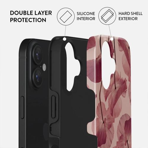 Husa Dual Layer Tender Kiss Burga pentru iPhone 16, Roz 1 Husa Dual Layer Tender Kiss Burga pentru iPhone 16, Roz