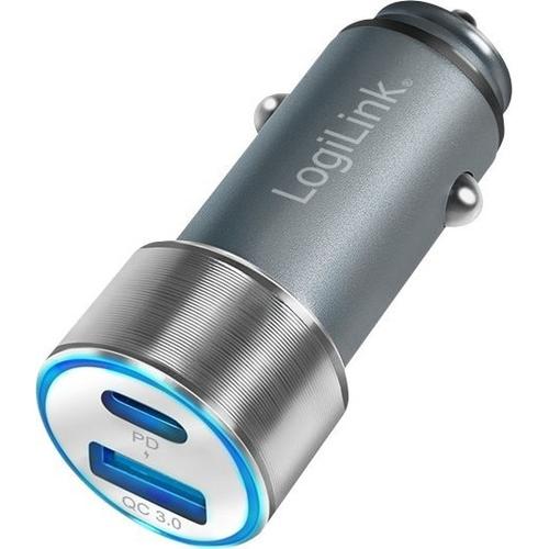 Incarcator auto LogiLink PA0252, 1x USB-C PD, 1x USB-A QC, 36 W (Argintiu) 1 Incarcator auto LogiLink PA0252, 1x USB-C PD, 1x USB-A QC, 36 W (Argintiu)