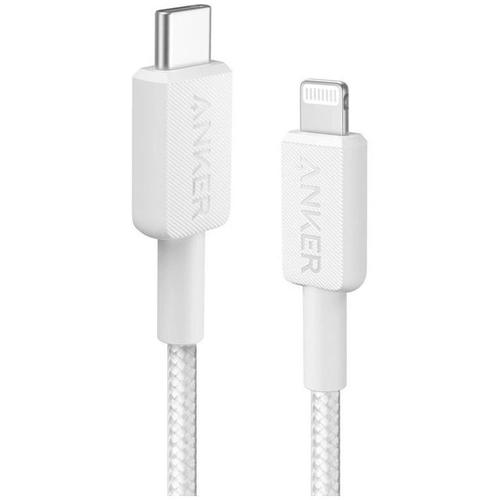 Cablu alimentare si date Anker A81B5G21, USB Type-C (T) la Lightning (T), 0.9m rata transfer 480 Mbps, invelis nylon, braided (Alb) 1 Cablu alimentare si date Anker A81B5G21, USB Type-C (T) la Lightning (T), 0.9m rata transfer 480 Mbps, invelis nylon, braided (Alb)