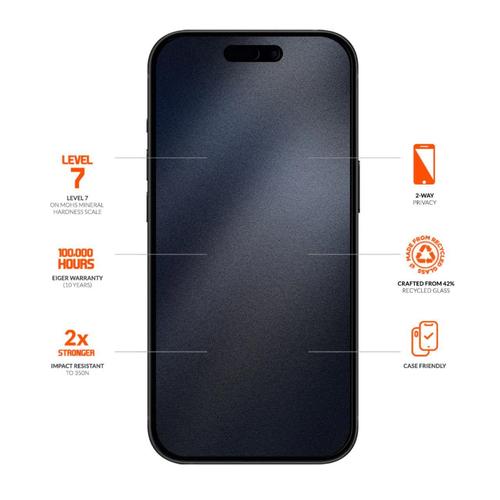 Folie Sticla Mountain Glass Privacy Eiger pentru iPhone 16 Pro, Negru 1 Folie Sticla Mountain Glass Privacy Eiger pentru iPhone 16 Pro, Negru