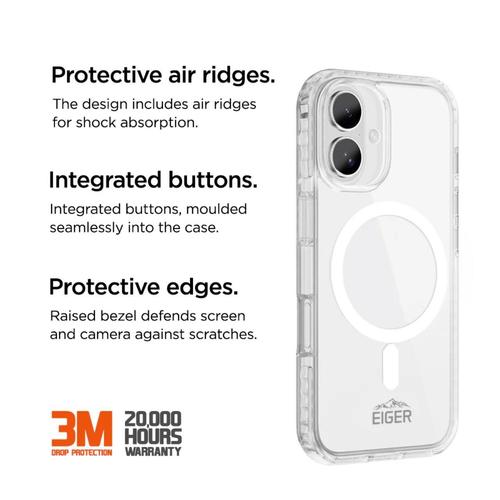 Husa Ice Grip Magsafe Eiger pentru iPhone 16, Transparenta 1 Husa Ice Grip Magsafe Eiger pentru iPhone 16, Transparenta