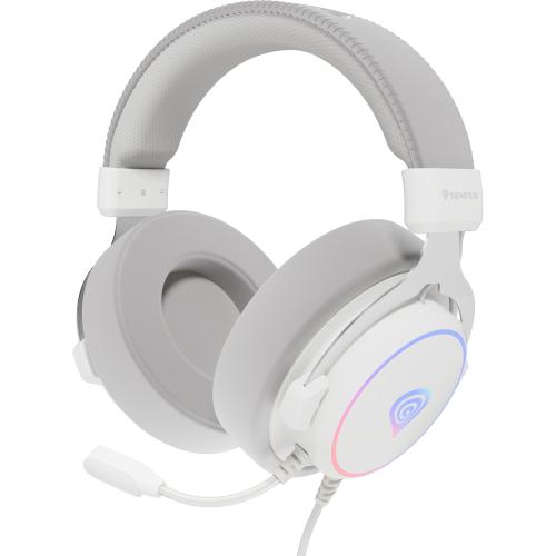 Casti Gaming Over-Ear Genesis Neon 764, USB-A 2.0, Surround Virtual 7.1, Iluminare RGB, Microfon (Alb) 1 Casti Gaming Over-Ear Genesis Neon 764, USB-A 2.0, Surround Virtual 7.1, Iluminare RGB, Microfon (Alb)