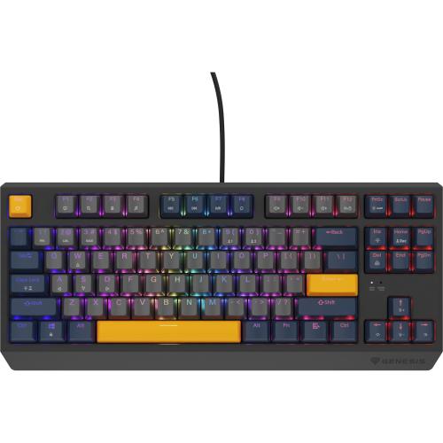 Tastatura Gaming Mecanica Genesis THOR 230 TKL Negative, USB Type-A, Iluminare RGB, Switch-uri Outemu Panda (Albastru) 1 Tastatura Gaming Mecanica Genesis THOR 230 TKL Negative, USB Type-A, Iluminare RGB, Switch-uri Outemu Panda (Albastru)