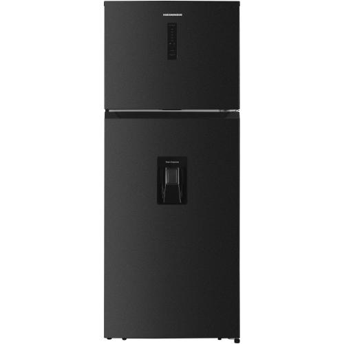 Frigider cu doua usi Heinner HF-HM413NFDXWDE++, 413 l, Full No Frost, Clasa E, Compresor Dual Inverter, Dozator de apa, Display, Blocare acces copii, H 178 cm (Inox Antracit)