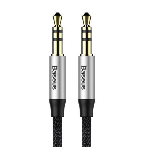 Cablu Audio Baseus Yiven CAM30-BS1, Jack 3.5mm - Jack 3.5mm, 1 m (Negru/Argintiu) 1 Cablu Audio Baseus Yiven CAM30-BS1, Jack 3.5mm - Jack 3.5mm, 1 m (Negru/Argintiu)