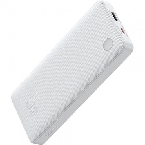 Acumulator extern Baseus Airpow Lite, 10000mAh, 15W, 1 x USB, 1 x USB Type-C, total 3A, include cablu 30cm USB la USB Type-C (Alb)