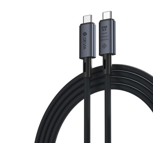 Cablu Date si Incarcare DEVIA EC641, USB-C - USB-C, 240W, 1m (Negru) 1 Cablu Date si Incarcare DEVIA EC641, USB-C - USB-C, 240W, 1m (Negru)