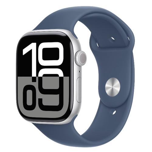 Smartwatch Apple Watch 10 GPS, Carcasa Silver Aluminium 46mm, ecran LTPO OLED, 64GB, curea silicon Denim Sport Band M/L (Argintiu/Albastru) 1 Smartwatch Apple Watch 10 GPS, Carcasa Silver Aluminium 46mm, ecran LTPO OLED, 64GB, curea silicon Denim Sport Band M/L (Argintiu/Albastru)