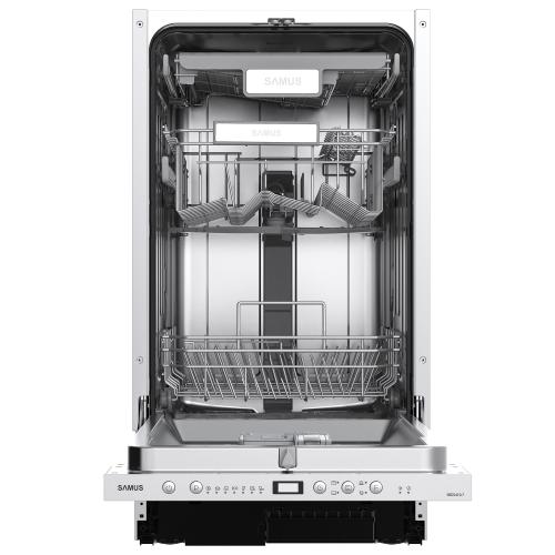 Masina de spalat vase incorporabila Samus SBDS410.7, 10 seturi, 7 programe, Clasa energetica E, Afisaj electronic  (Argintiu)