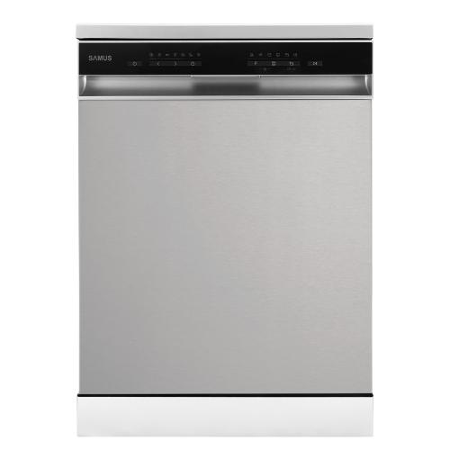 Masina de spalat vase Samus SDBX614.8, 14 seturi, 8 Programe, Latime 60 cm, Clasa energetica D, Afisaj electronic (Inox/Negru)