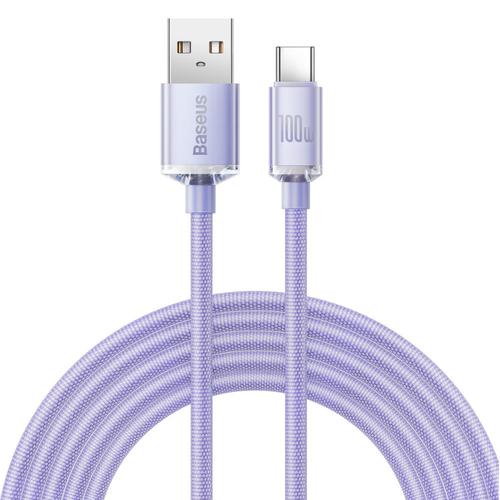Cablu Date si Incarcare USB-A - USB-C Baseus Crystal Shine Series CAJY000405, 100W, 1.2m (Mov) 1 Cablu Date si Incarcare USB-A - USB-C Baseus Crystal Shine Series CAJY000405, 100W, 1.2m (Mov)