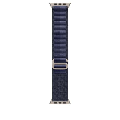 Curea Smartwatch Apple MXN03ZM/A pentru Watch 49mm, Alpine Loop, Large, Natural Titanium Finish (Albastru)