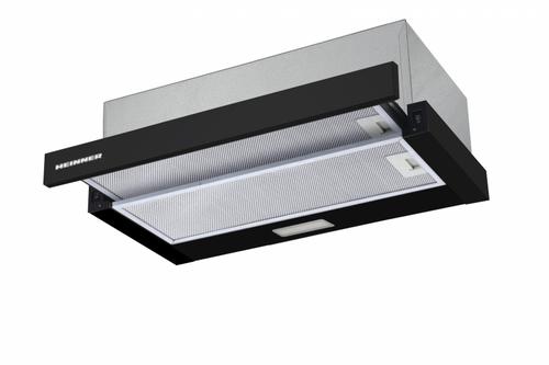 Hota incorporabila telescopica Heinner HTCH-F400BK, 358.4 mc/h, 1 Motor, Lumina LED 1 x 2 W, 2 Filtre aluminiu, Clasa B (Negru)