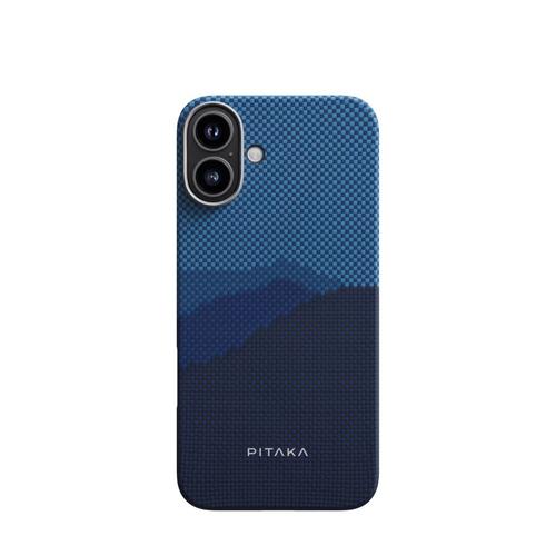 Carcasa PITAKA Tactile Woven compatibila cu iPhone 16, Albastru 1 Carcasa PITAKA Tactile Woven compatibila cu iPhone 16, Albastru