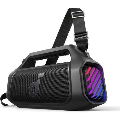 Boxa portabila Anker Soundcore Boom 2 Plus, 140W, BassUp 2.0, IPX7, Lumini RGB, Baterie externa, Bluetooth 5.3, Negru 1 Boxa portabila Anker Soundcore Boom 2 Plus, 140W, BassUp 2.0, IPX7, Lumini RGB, Baterie externa, Bluetooth 5.3, Negru