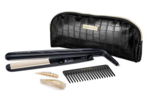 Set placa de indreptat parul Remington S3505GP, Invelis ceramic cu turmalina, 150-230 C (Negru) 1 Set placa de indreptat parul Remington S3505GP, Invelis ceramic cu turmalina, 150-230 C (Negru)