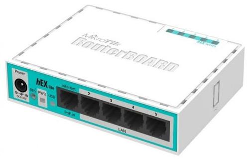 Router Ethernet MikroTik hEX lite RB750r2, 5 x 10/100 Mbps, PoE in 1 Router Ethernet MikroTik hEX lite RB750r2, 5 x 10/100 Mbps, PoE in