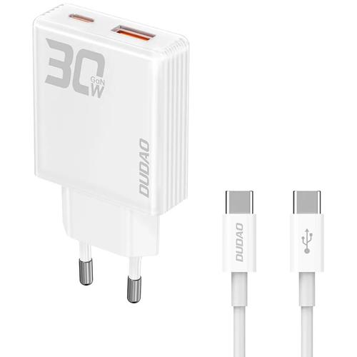 Incarcator Retea cu Cablu USB-C Dudao A30EUT, 30W, 3A, 1 x USB-A - 1 x USB-C, Alb 1 Incarcator Retea cu Cablu USB-C Dudao A30EUT, 30W, 3A, 1 x USB-A - 1 x USB-C, Alb