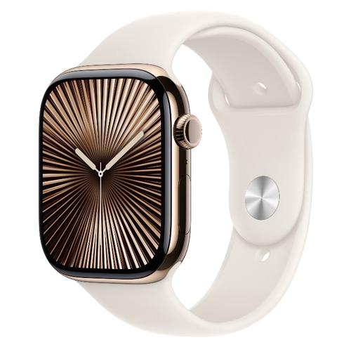Smartwatch Apple Watch 10 GPS Cellular, Carcasa Gold Titanium 46mm, ecran LTPO OLED, 64GB, curea silicon Starlight Sport Band - M/L (Auriu) 1 Smartwatch Apple Watch 10 GPS Cellular, Carcasa Gold Titanium 46mm, ecran LTPO OLED, 64GB, curea silicon Starlight Sport Band - M/L (Auriu)