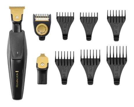 Aparat de tuns si conturat barba Remington T-Series Ultimate Precision MB7000, 9 accesorii, Lame Titan, 100% rezistent la apa, Autonomie 60 min (Negru/Auriu) 1 Aparat de tuns si conturat barba Remington T-Series Ultimate Precision MB7000, 9 accesorii, Lame Titan, 100% rezistent la apa, Autonomie 60 min (Negru/Auriu)