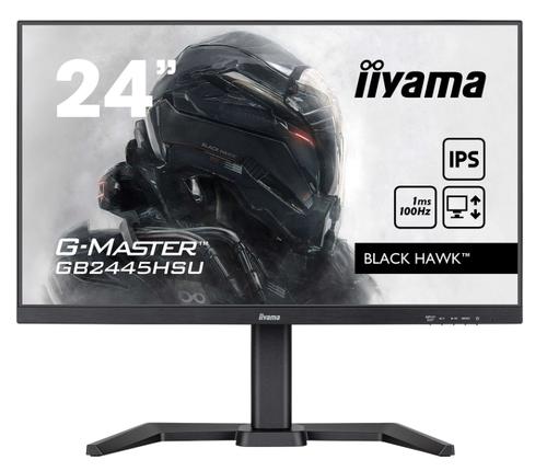 Monitor Gaming IPS LED Iiyama 23.8inch GB2445HSU-B2, Full HD (1920 x 1080), HDMI, DisplayPort, Boxe, Pivot, 100 Hz, 1 ms (Negru)
