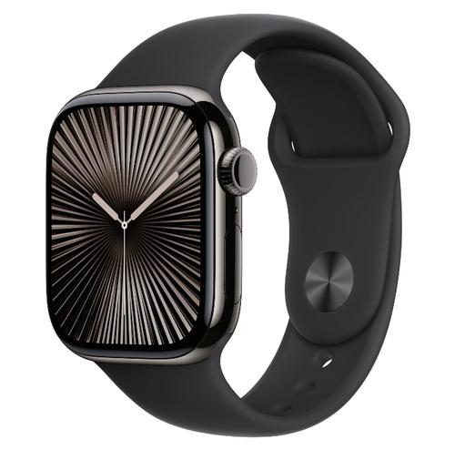 Smartwatch Apple Watch 10 GPS Cellular, Carcasa Slate Titanium 46mm, ecran LTPO OLED, 64GB, curea silicon Black Sport Band - M/L (Negru) 1 Smartwatch Apple Watch 10 GPS Cellular, Carcasa Slate Titanium 46mm, ecran LTPO OLED, 64GB, curea silicon Black Sport Band - M/L (Negru)