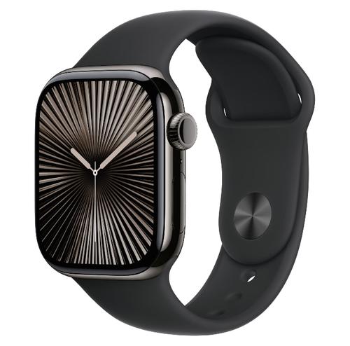 Smartwatch Apple Watch 10 GPS Cellular, Carcasa Slate Titanium 42mm, ecran LTPO OLED, 64GB, curea silicon Black Sport Band - S/M (Negru) 1 Smartwatch Apple Watch 10 GPS Cellular, Carcasa Slate Titanium 42mm, ecran LTPO OLED, 64GB, curea silicon Black Sport Band - S/M (Negru)