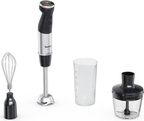 Blender de mana Tefal HB673830, 1000 W, 20 Viteze + Turbo, Vas 0.8 l, Tocator 0.5 l (Negru/Argintiu)