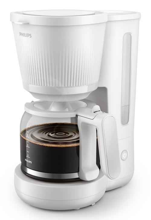 Cafetiera Philips HD7411/00 seria 3000, vas de 1.3L, Sistem anti-picurare, Filtru permanent, Oprire automata (Alb)