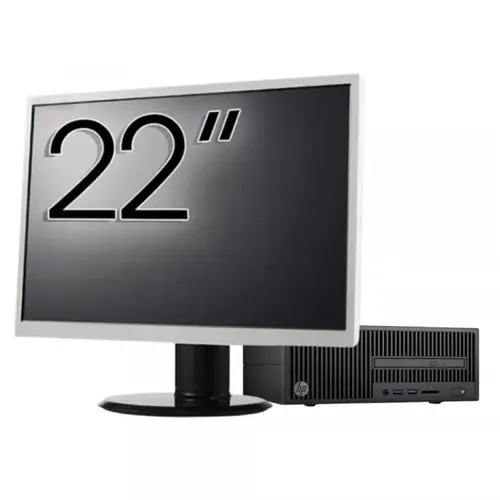 Pachet Calculator refurbished HP 280 G2 SFF, Intel Core i5-6400 2.70GHz, 8GB DDR4, 500GB HDD, DVD-ROM + Monitor 22"