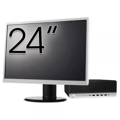 Calculator Sistem PC Refurbished Pachet Calculator refurbished HP ProDesk 600 G3 SFF, Intel Core i3-7100 3.90GHz, 8GB DDR4, 240GB SSD + Monitor 24"