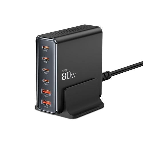 Incarcator Retea Tech-Protect DC80W, 80W, 3A, 2 x USB-A, 4 x USB-C, Negru 1 Incarcator Retea Tech-Protect DC80W, 80W, 3A, 2 x USB-A, 4 x USB-C, Negru