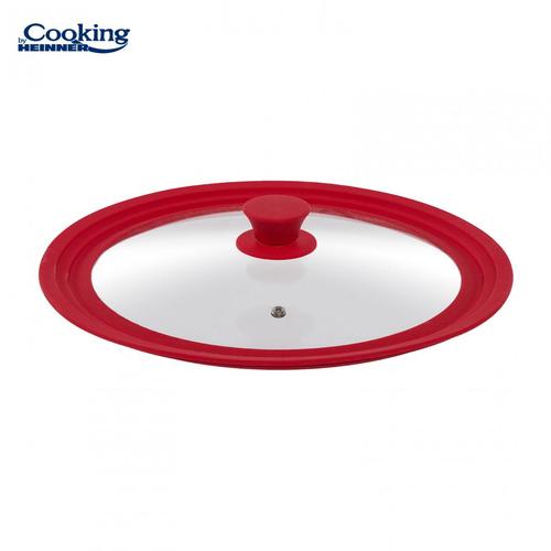 Capac sticla Heinner HR-AER-28D32R cu margine din silicon ajustabila pe 3 dimensiuni 28/30/32 cm (Rosu) 1 Capac sticla Heinner HR-AER-28D32R cu margine din silicon ajustabila pe 3 dimensiuni 28/30/32 cm (Rosu)