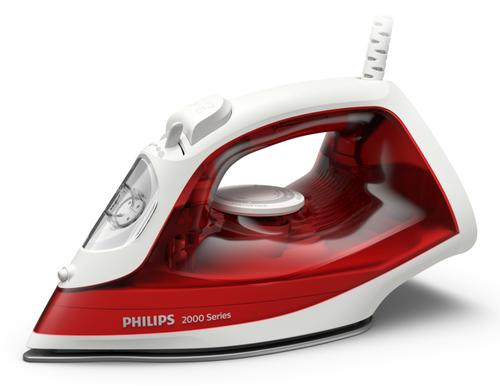 Fier de calcat Philips DST 2010/40, Talpa Antiaderenta, 2000 W, Debit de abur 25 g/min, Jet de abur 100 g (Rosu/Alb)