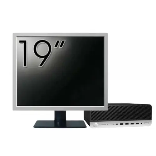 Calculator Sistem PC Refurbished Pachet Calculator refurbished HP ProDesk 600 G3 SFF, Intel Core i3-6100 3.70GHz, 8GB DDR4, 256GB SSD, DVD-ROM + Monitor 19"