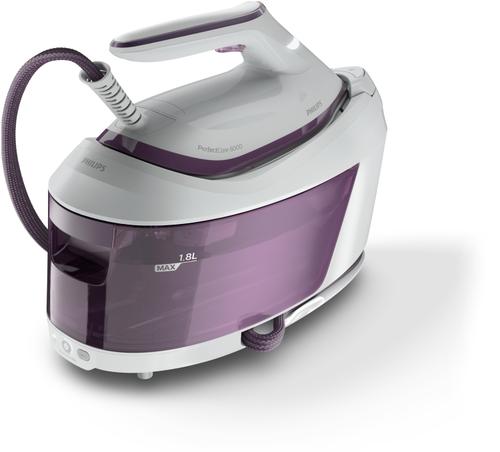 Statie de calcat Philips PerfectCare Seria 6000 PSG6020/30, 2400 W, Rezervor 1.8 l, 6.5 bari, Jet de abur 500 g/min (Alb/Violet)