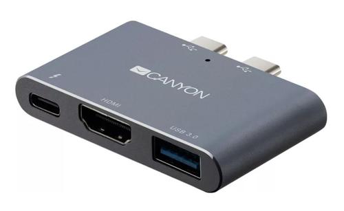 HUB USB Canyon CNS-TDS01DG, USB Type C, HDMI, USB 3.0 (Argintiu) 1 HUB USB Canyon CNS-TDS01DG, USB Type C, HDMI, USB 3.0 (Argintiu)