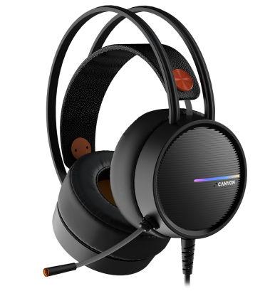 Casti Gaming Canyon Interceptor GH-8A, Stereo, USB, Jack 3.5mm, Iluminare RGB (Negru/Portocaliu) 1 Casti Gaming Canyon Interceptor GH-8A, Stereo, USB, Jack 3.5mm, Iluminare RGB (Negru/Portocaliu)