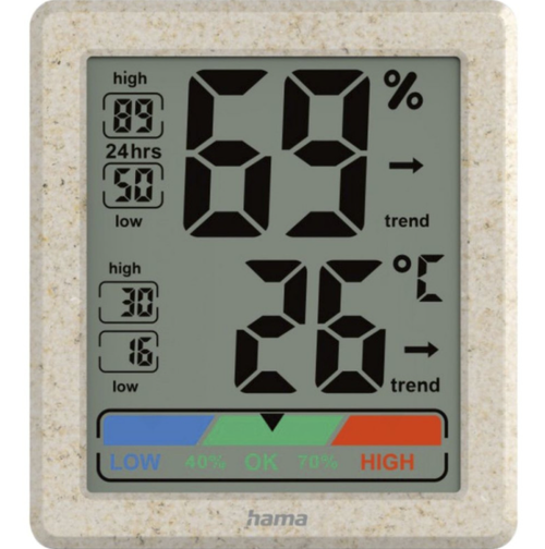Termometru/Higrometru digital Hama Ponza, pentru interior (Bej) 1 Termometru/Higrometru digital Hama Ponza, pentru interior (Bej)